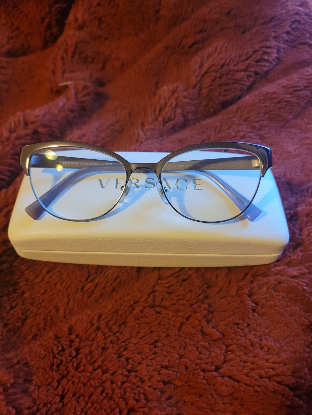 Versace Women's Mauve Cat Eye Metal Frame Mod 1240 1023 53-17 140